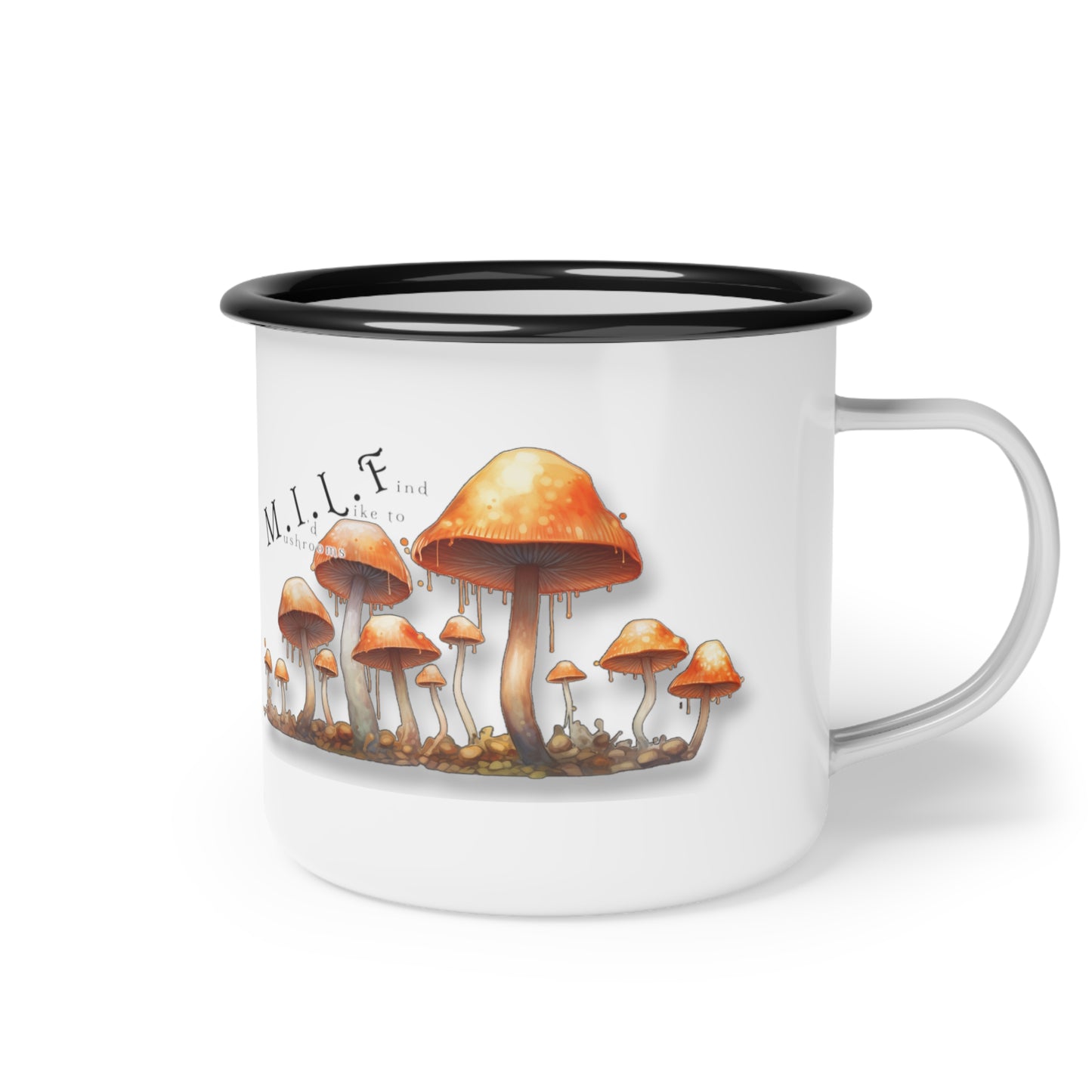 Mushrooms I'd Like to Find - Enamel Coated Metal Camping Cup
